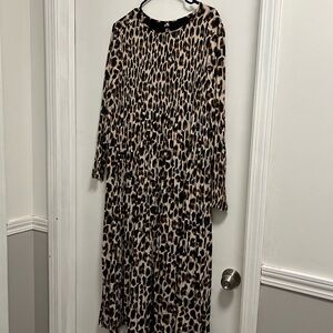 Betty Barclay Leopard Print Long Sleeve Dress Size XL